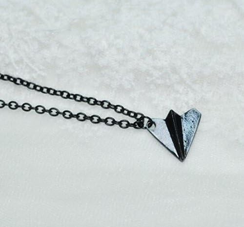 Ebuyingcity Fashion Charming Amazing Harry Styles Paper Airplane Necklace Pendant, Electrophoresis Black