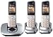 Panasonic KX-TG6423GS schnurloses DECT-Telefon Trio mit Anrufbeantworter silber