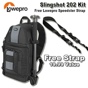 Lowepro SLINGSHOT 202 AW Kit with Free Speedster Strap