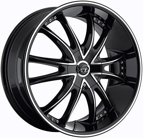 VCT Wheels Bossini Black/Machined 22x9 5x115 5x120 15 Offset 73.1 Hub