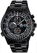 Stainless Steel Edifice Black Label Black Dial Tachymeter
