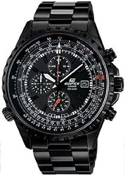 Stainless Steel Edifice Black Label Black Dial Tachymeter