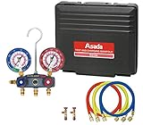 アサダ ES652 R410A用タイタンマニホールド 充填用バルブ付
