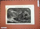 1854 ASIA STORM SEA PORT PHILLIP BOMBAY SHIP FINE ART