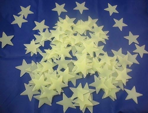100PCS Wall Ceiling Glow In The Dark Stars Stickers Decal Baby Kids Bedroom Decor (Size: 3 cm, Color: Green) (Color: Yellow)