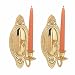 2 Wall Sconces Bright Brass Candle Holders 9-1/8