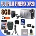 Fujifilm FinePix XP20 Silver 14 MP Digital Camera with 5x Optical Zoom and 2.7-Inch LCD with 8GB Accessory Kit