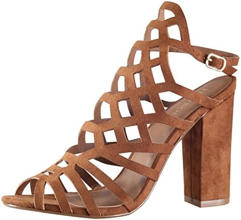 Hotsoles Women's Ferret Caged Laser Cut Sandal (6 B(M) US, Cognac)