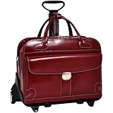 McKleinUSA LAKEWOOD 96616 Red Leather Fly-Through(TM) Checkpoint-Friendly Detachable-Wheeled Ladies' Briefcase