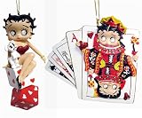 Set of 2 Betty Boop Cards & Dice Christmas Ornaments