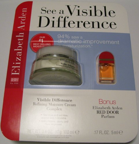 3.4 oz. Elizabeth Arden Visible Difference Refining Moisture Cream Complex (Skin Care Moisturizer) & .17 fl. oz. Red Door Parfum