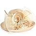 Womens Tea Party Church Baptism Kentucky Derby Dressy Hat (Apricot),Medium  56-58cm