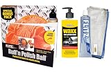 Flitz Buff 'n Polish Balls / with Combo Kits /Orange: Buff 'n Polish Ball, 150gr Polish, 12 Microfiber Cloth, 225ml Wax