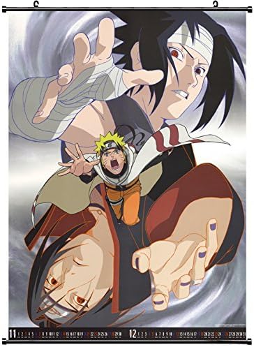 Ages Calendar Japanese Clothes Male Naruto Ninja Suzuki Hirofumi Uchiha Itachi Sasuke Uzumaki Yamashita Hiroyuki Fabric Wall Scroll Poster 16x22 inches