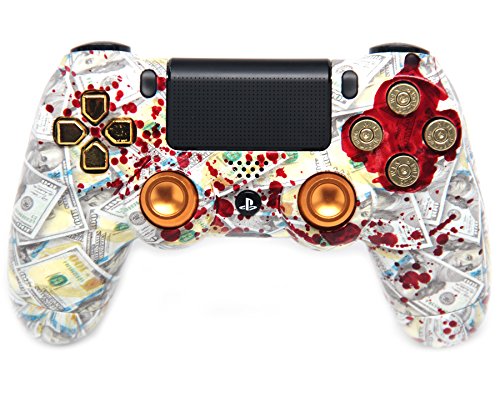 "Bloody Hundreds" Ps4 Modded Controller 9 mm Bullet Buttons Aluminum thumbsticks 35 mods COD Advanced Warfare, Destiny, Ghosts Rapid Fire QUICKSCOPE, JITTER, DROP SHOT, AUTO AIM ZOMBIE
