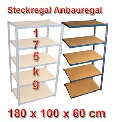 Steckregal Anbauregal 180x100x60 cm 5 B�den 175 kg pro Boden