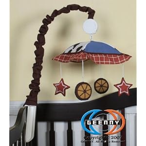 Geenny Musical Mobile For Boutique Horse Cowboy 13 Pcs Crib Bedding Set