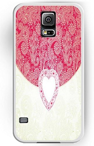 Hard Galaxy S5 Case Cover SPRAWL Unique Case Design Vintage Pattern Back Cover Cute and Lovely Red Floral Heart