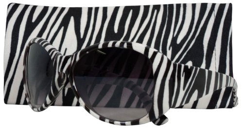 Fashion Zebra Print Womens Sunglasses w/ Case in Choice of Colors