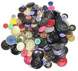 Bag of (100) Very Assorted Buttons. Assorted Colors. Sizes Range From 3/8" to 1-1/2"