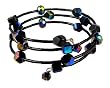 Bracelet - B98 - Glass, Firepolished Glass and Bugle Beads Wrap Around with Dangly Ends - Round and Oval Beads ~ Black Irridescent