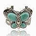Tibet Silver Plated Genuine Turquoise Open Ended Cuff Wristband Bangle Bracelet