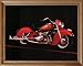 1941 Vintage Red Indian Motorcycle Picture Oak Framed Art Print