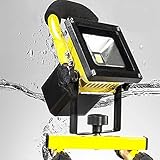 高輝度 LED投光器 充電式 LED作業灯 看板照明 6500K 昼白色 広角 IP65防水防塵 省エネ長寿命 看板灯 集魚灯 作業灯 夜釣り キャンプ 夜間作業などで大活躍 (10W)