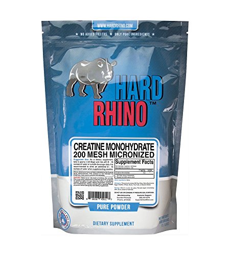Hard rhino creatine monohydrate micronized 200 mesh powder, 500 g…