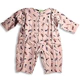 SnoPea - Newborn Baby Boys Long-Sleeved Quilted Coverall, Cream/Brown