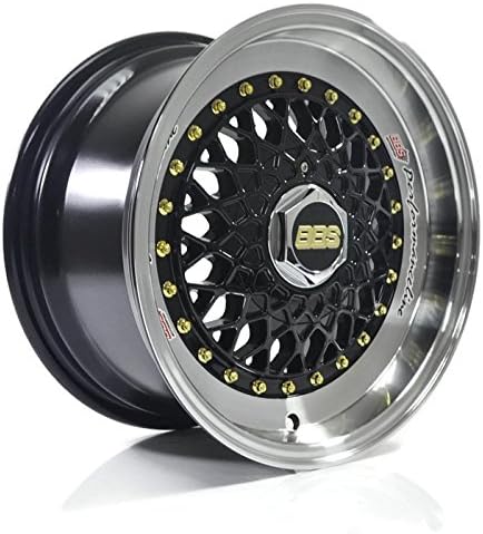 Jun Racing BBS Performance 15inch 8J 8H100-114.3 CB73.1 Black/Gold Rivet