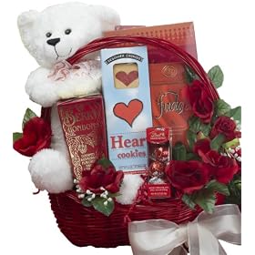 All My Love Chocolate Gift Basket With Teddy Bear - A Great Valentine's Day Gift!
