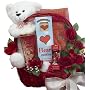 All My Love Chocolate Gift Basket With Teddy Bear - Romantic Gift Basket