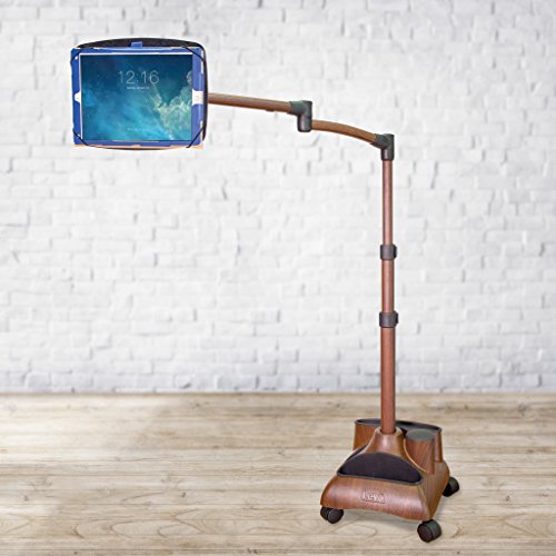 LEVO G2 Amped Deluxe Table Floor Stand With Dual USB Charging for all Best Tablet PCs, iPads, iPad Mini, New iPad Pro, Galaxy, Nexus, Xoom, Surface Pro, Miix, Nook, Fire, and Other Tablets and eReaders Espresso Color