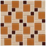Ambit Block Suntan 11 3/4 X 11 3/4 Inch Glass Mosaic Wall Tile (20 Pcs/19.2 Sq. Ft. Per Case, $1 Standard Shipping)