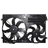 Dual Cooling Fan Motor Replacement for Audi VW Volkswagen 2.0L 1K0121205AD9B9 1K0959455FJ 1K0959455ET