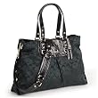 Authentic Coach Black Signature Sateen Ashley Carryall Bag 15510