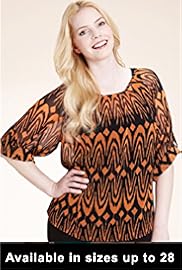 Plus Scoop Neck Tiger Print Blouse