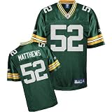 Reebok Green Bay Packers Clay Matthews Replica Jersey Medium