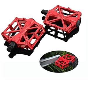 Aokdis (TM) 2pcs Bike Aluminum Pedals Cycling Sealed Bearing Pedals (red)