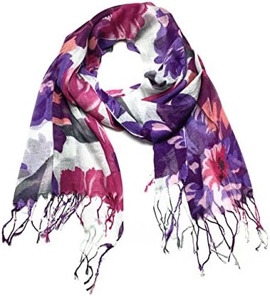 Women's Long Chiffon Scarf Wraps Shawl Stole Soft Scarves (F2-purple)