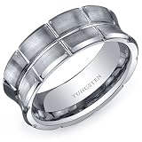 Tapering Sectional 8mm Comfort Fit Mens Tungsten Carbide Wedding Band Ring Sizes 8 to 13