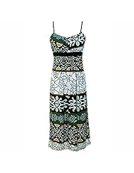 Spaghetti Strap General Print Spring Summer Polyester/Spandex Maxi Dress 