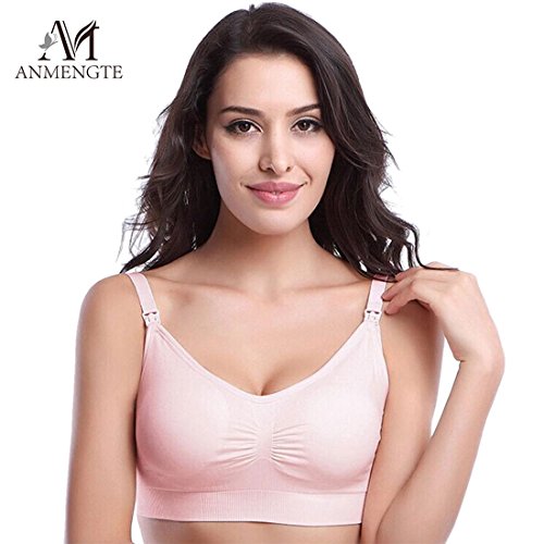 Anmengte Womens Seamless Push Up Nursing Bra Comfort Sleep Maternity Bralette