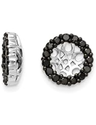 14k White Gold Black Diamond Earrings Jackets. Carat Wt- 1.173ct. Metal Wt- 3g