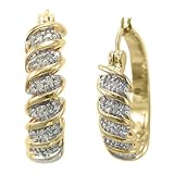 10k Gold Plated Sterling Silver Diamond 