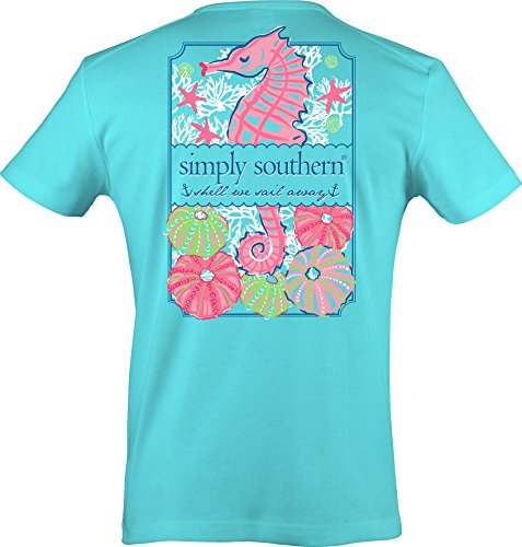 Simply Southern Preppy Short Sleeve T-Shirt - Shell We Seahorse (Small)