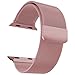 Apple Watch Band, Tomplus Steel Milanese Loop Replacement Wrist Band with Plated Case and Tempered glass for Apple Watch (Rose Gold 42mm)