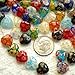 38-Piece Mix Millefiori Lampwork Flat Heart Glass Beads 10mm ~ Jewelry Findings ~