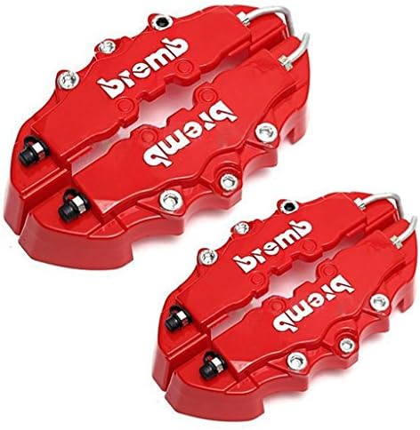 Yatos 4Pcs 3D Red Brembo Small + Medium Style Car Universal Disc Brake Caliper Covers Front And Rear